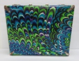 Retro 70's peacock pattern suitcase, 16