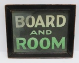 Board and Room sign, framed, 8 1/2