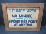 Framed Lounge Area sign, 15 1/2