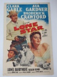 1951 MGM original Movie poster, Lone Star with Clark Gable and Ava Gardner, 27