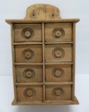 8 drawer primitive wooden spice box, 17