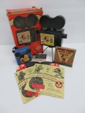 Mickey Mouse lot, transistor radio and Newsreel