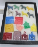 Plastic Dog and Horse Cracker Jack toy prizes