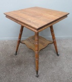 Oak clawfoot parlor table, 24