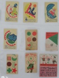 9 paper Cracker Jack toy premiums, Circus, Red Spot game, Puzzles and Speller