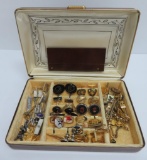 Vintage cuff links, tie bars and tie tacks, about 50 pieces