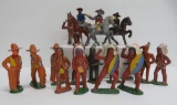 17 Cowboy and Indian metal toy soldiers, attributed to Barclay, 3