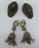 Two pair vintage clip on earrings,