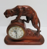 Sessions wooden panther clock, 10