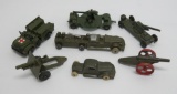 Seven vintage metal military vehicle toys, 4