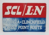 Metal Railroad sign, Seaboard Cost Line Louisville & Nashville, 28 1/2