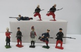 Eight lead toy soldiers, 2 1/4