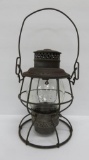 Adlake Reliable railroad lantern with embossed CM & St P Ry, 10 1/2