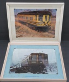 Two Electric locomotive real photos, framed, 15
