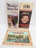 Two vintage road maps and souvenir booklet from Wisconsin Dells