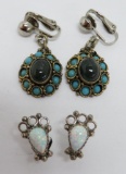 Two pair of earrings, opal and Isreal 925