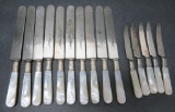 15 MOP handled knives