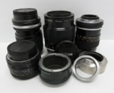 Four vintage 35 mm lenses Nikon Nikkor
