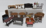 26 metal doll house furniture pieces, most are Tootsie Toys, 2