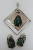 Pendant and earrings