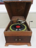 Vintage Victrola Talking Machine Oak Tabletop Model VV-IX-A