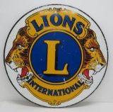 Lions International metal sign, 30