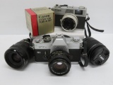 Vintage Canon 35 mm cameras and vintage lenses