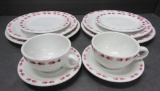 Spokane Portland Seattle Railroad red leaves dining car china, 10 pieces