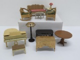 Tootsie Toy metal formal doll house furniture, Living room, 1 3/4