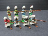 8 metal toy soldiers, British Bull Dogs, 1 1/2