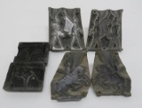 Three lead soldier molds