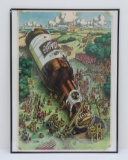 Retro 1979 Schlitz poster,, Gullivers travels in Lilliput, framed 16