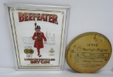 Beefeater Gin mirror and Readings Pretzel tin lid