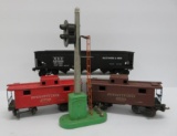 Metal O gauge Lionel train cars and 9