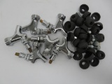 Six tapper spigots and rubber washers, beer faucet chrome with brass fitting