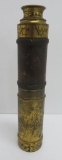 Brass plated telescope, with leather wrap, extends to 26