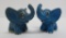 Two Metzler motorcycle tire advertising premiums, blue elephants, rubber, 2 1/2