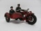 Hubley Cast iron Indian motorcycle with side car toy, 9