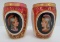 Cranberry portrait cameo mugs, enameled, 3 1/2