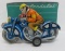 Tin litho motorcycle toy with box, 6 1/2