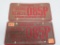 Pair of 1977 Arizona Historic Vehicle license plates, Grand Canyon, copper and red