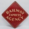 Two sided wooden Railway Express Agency sign, 13 3/4