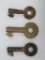 Three Railroad keys, 2