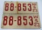 Pair of 1923 Wisconsin license plates, 12 1/2