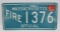Massachusetts Fire Official license plate, blue and white, 12