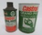 Two vintage Castrol tins, Girling and Grand Prix Motorcyle oil