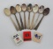 Eight New York Central teaspoons and railroad matchbooks