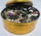 Large tin of vintage and craft sewing buttons
