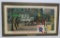 Pabst Blue Ribbon advertising print, Aldridge artist, Horse drawn Beer Wagon framed 27