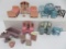 18 pieces of metal Tootsie Toy doll house furniture, bedroom & Bath furniture, 1